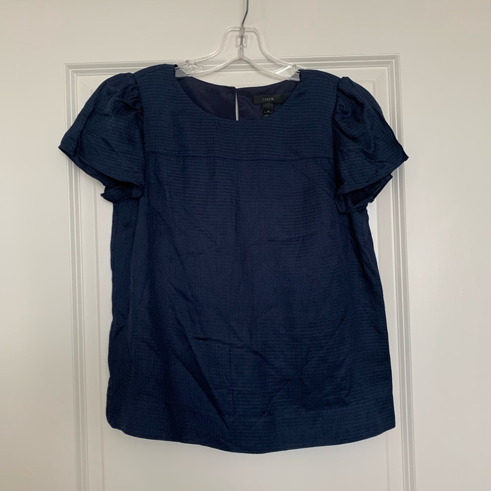 Hammered silk-blend top